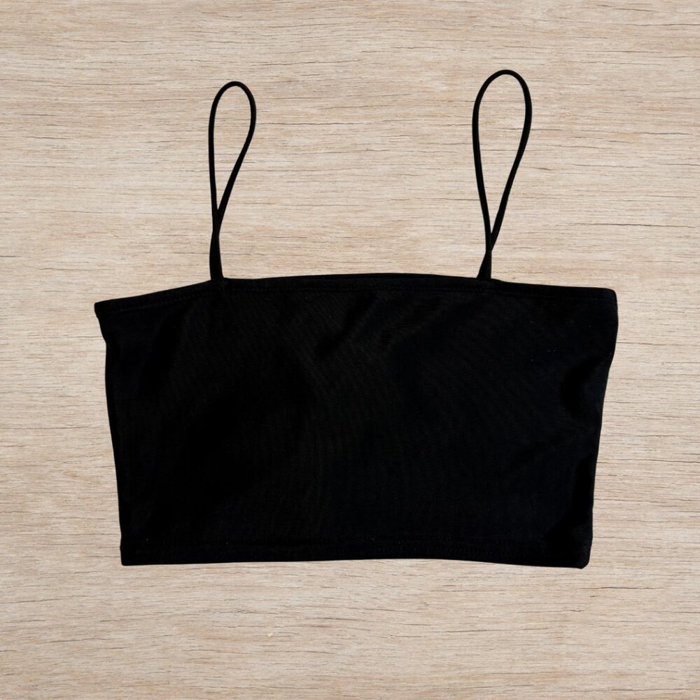 Adika Black Square Neck Crop Top Women’s Size Small Edikted Party Tops College